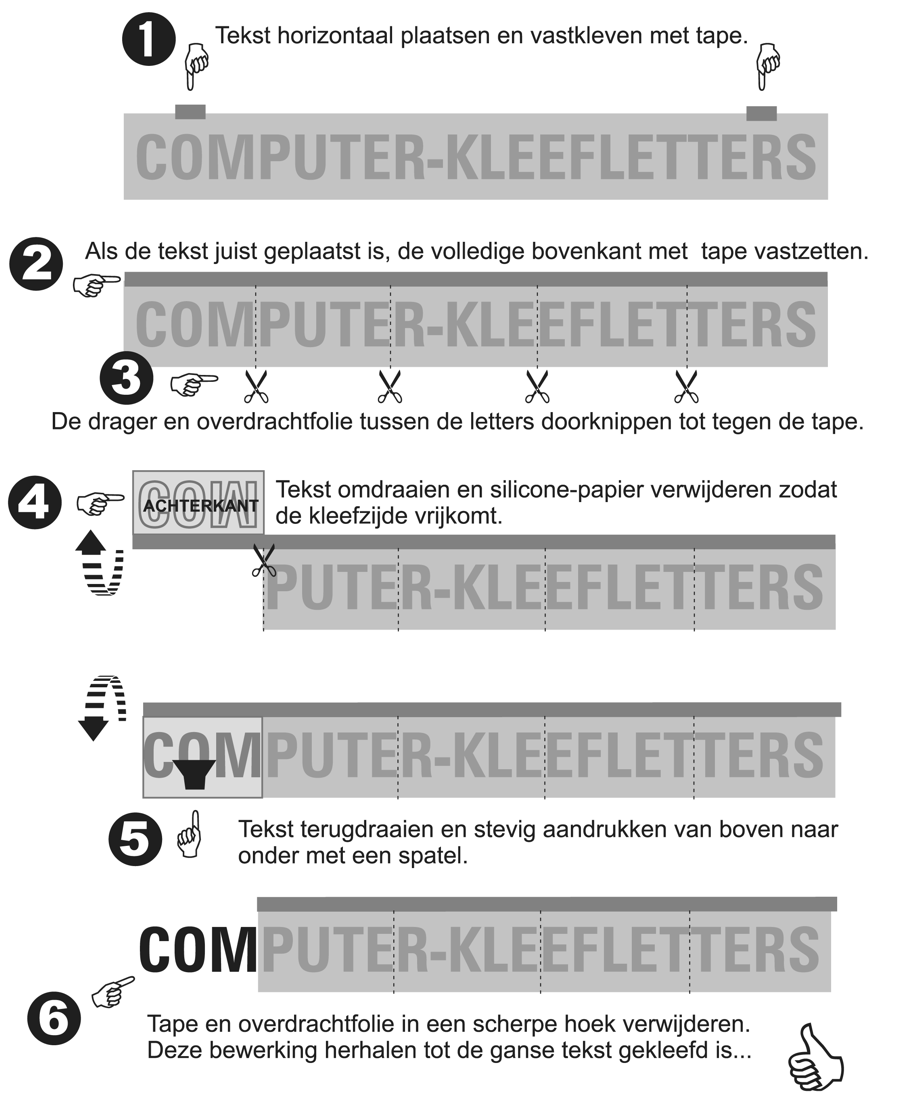 Letters kleven in 6 stappen